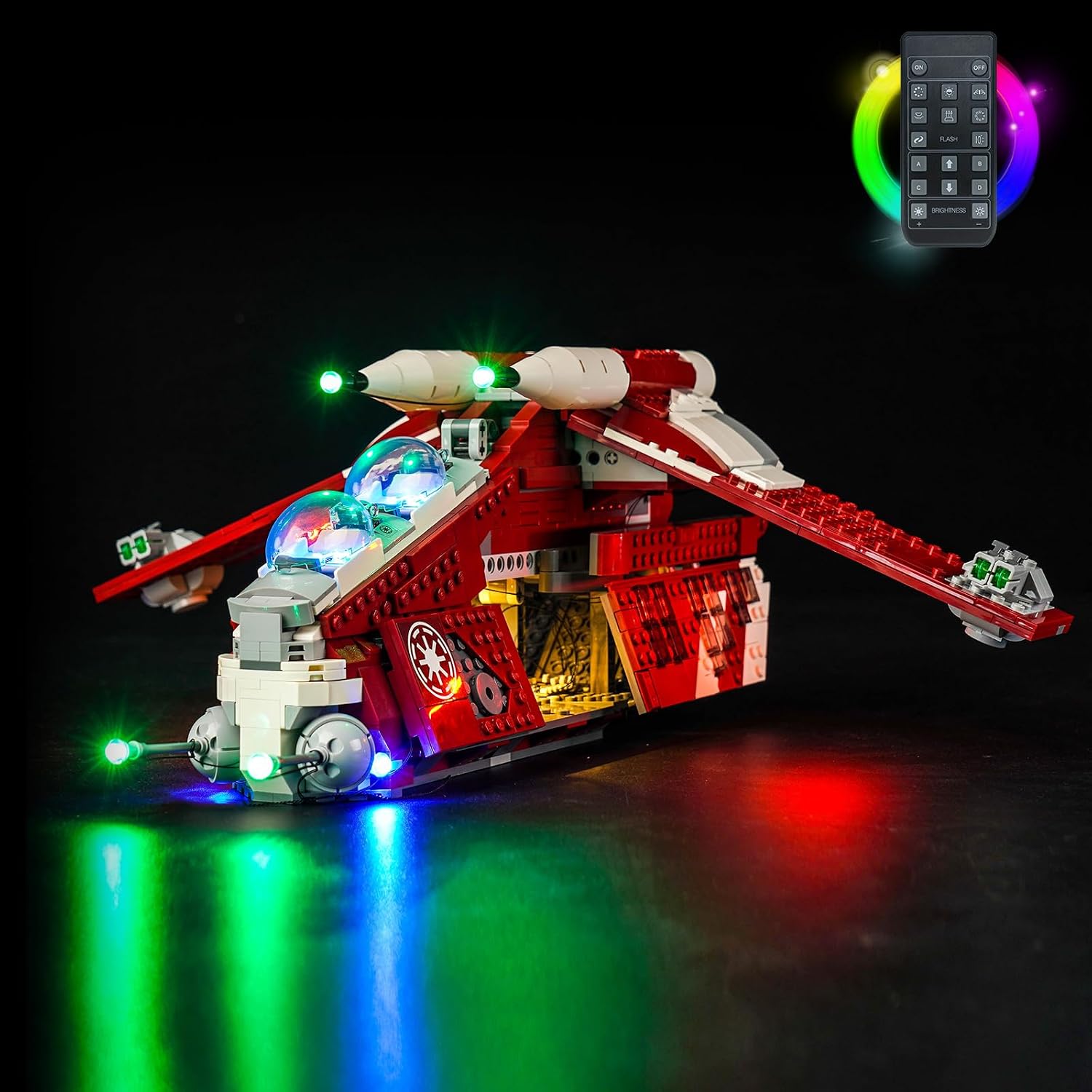 VONADO LED Light Kit Compatible with Lego Coruscant Guard Gunship 75354, Remote Control Creative Lighting Set Accessories Compatible with Lego 75354 Building Set (Lights Only, No Models)